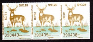 Georgia Wildlife Management, Mint, # GAM-2, 1980/81. CV = $ 45.00 Lot 230738