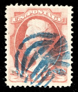 [sto843] 1873 Scott#159 6c pink used with Superb blue Fancy Cancel