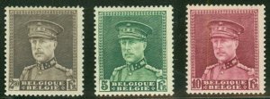BELGIUM #234-6 2.5fr - 10fr high values in set, og, LH, VF, Scott $92.00