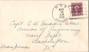 United States Ships 3c Washington 1939 U.S.S. Chicago, Guantanamo Bay Cuba Sl...