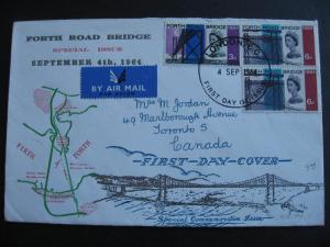 Great Britain 4th road bridge Sc 418p-19p phosphor stamps FDC first day cover!