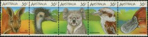 Australia 1986 SG1023a Wildlife strip of 5 MNH