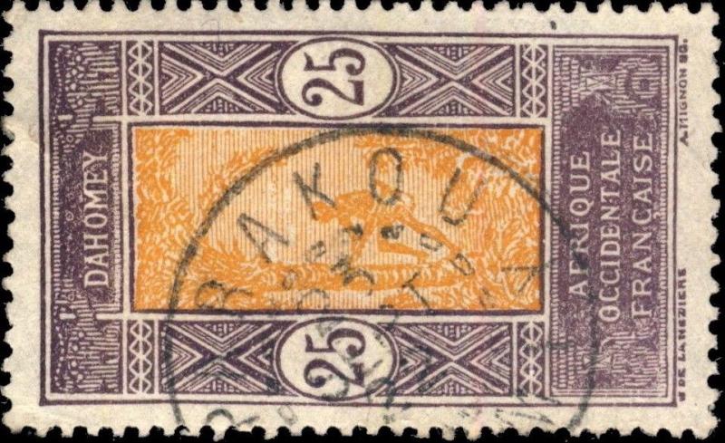 DAHOMEY - 1922 - CAD DOUBLE CERCLE PARAKOU / DAHOMEY SUR N°63