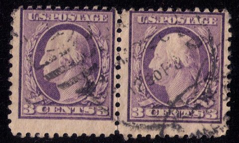 US Sc 501 3c Used TYPE I  Vert, Pair Fine