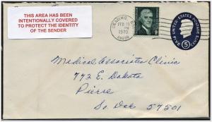 SC#U544b 5¢ Lincoln Envelope Entire Used