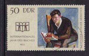 German Democratic Republic   DDR   #1393 used 1972  young worker reading