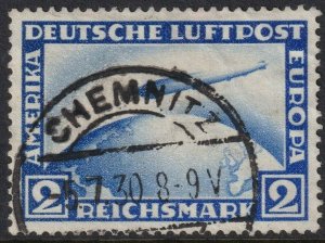 Sc# C36 Germany 1928 - 31 Graf Zeppelin Crossing Ocean 2m used issue CV $50.00