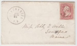 US 65 Early Classics VF Cover Attractive Circled PAID 3 on Complete Lady's ...