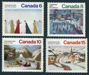 Canada 650-653,MNH.Christmas 1974.Painting by J.Lemieux,H.Masson,R.Todd,C.Gagnon