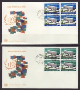 UN New York 244-245 Labor B/4 Geneva S/2 U/A FDC