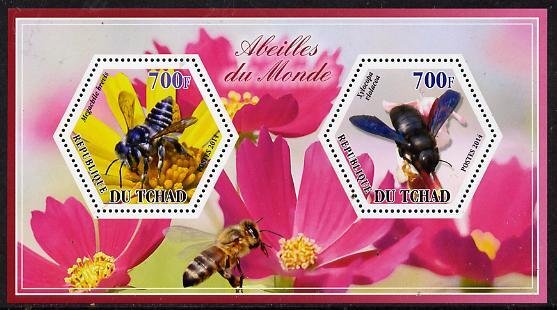 CHAD - 2014 - Bees - Perf 2v Sheet #2 - M N H - Private Issue