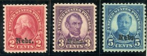 US SCOTT #671,672,674,676,679, Mint-VF-XF-OG 2,3,7 cent-LH and 5,10 cent-NH DFP