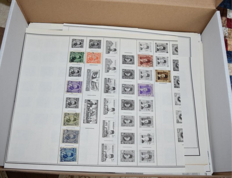 Boxed Lot of Remnant Album Pages, Stamps, Old Department Store Sets & More (d2)