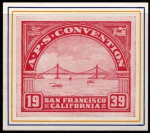 1939 US Poster Stamp APS Convention San Francisco California Golden Gate Bridge