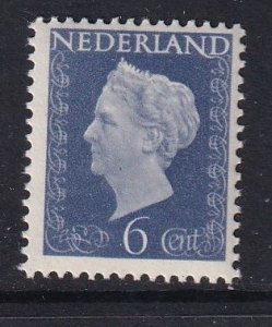 Netherlands  #301  MNH  1948  Wilhelmina   6c  gray blue