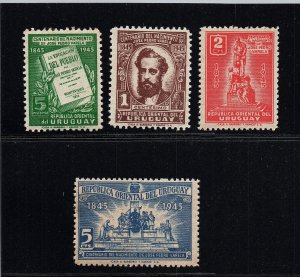 Uruguay #534-37 Jose Pedro Varela author  Monument public education  MNH