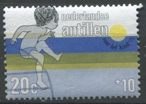 Netherlands Antilles Sc#B120 Used, 20c+10c multi, Youth Welfare (1972) Childr...