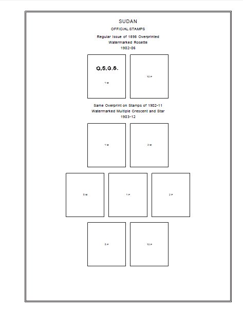 SUDAN STAMP ALBUM PAGES 1897-2011 (76 PDF digital pages)