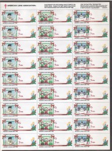 1996 Red Cross Christmas Seal Gift Tags Sheet of 27- I Combine S/H