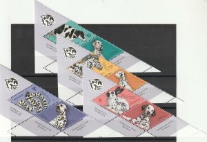 ROMANIA 2022 STAMPS ANIMALS DOGS SPOTTED DALMATIANS MNH SET POST LABELS 1