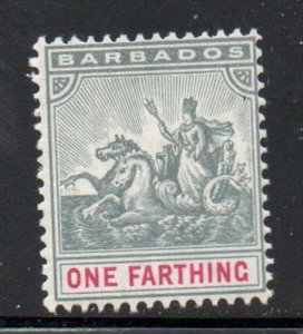 Barbados Sc  70 1896 1 farthing seal of Colony stamp mint