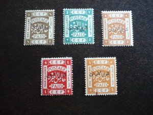 Stamps - Trans-Jordan - Scott# 1-5 - Mint Hinged Part Set of 5 Stamps