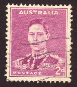 Australia 1937-1941 Sc#182B, SG#185 2d Violet KGVI defin USED.