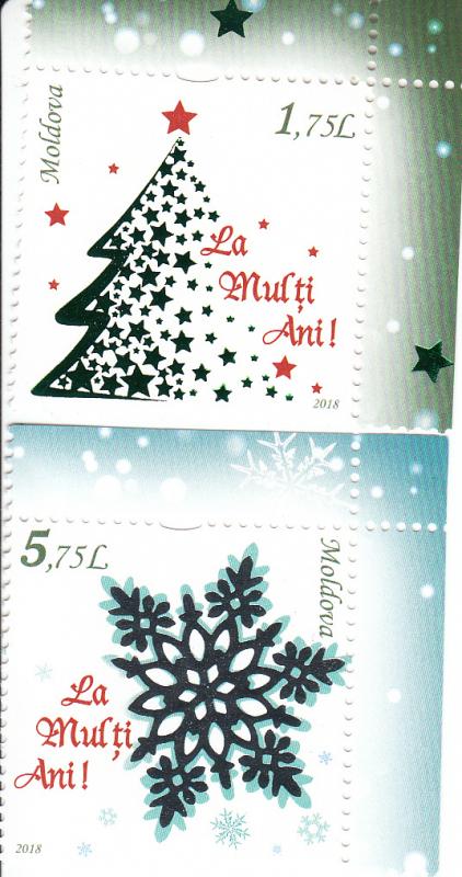 2018 Moldova - Christmas and New Years (2) (Scott 1006-07) MNH