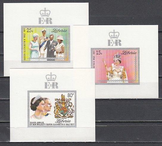 Liberia, Scott cat. 788-790. Queen Elizabeth`s Anniversary issue as s/sheets.