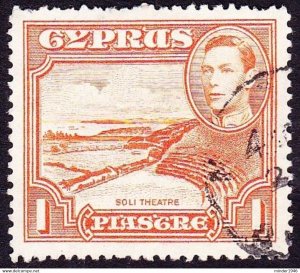 CYPRUS 1938 KGVI 1p Orange SG154 Used