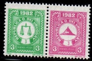 1982 Uruguay Stamp day 2 stamps #1132 - 1133 ** MNH