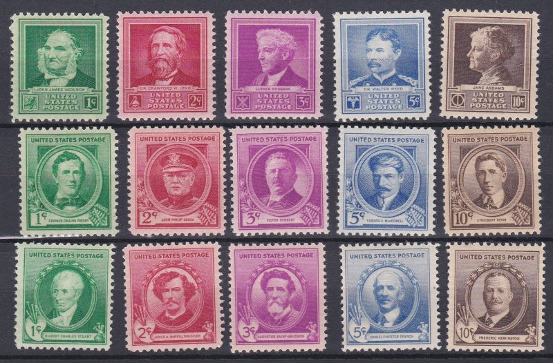 United States # 859-893, Famous Americans Complete Set, NH