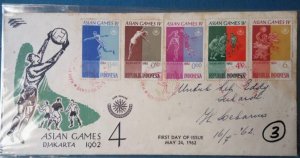First Day of Issue May 24 1962 Asian Games Djakarta Indonesia Stamp H Soekarno