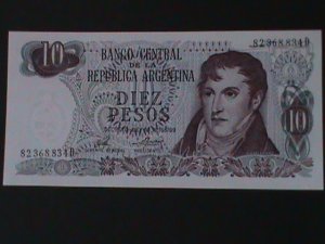 ​ARGENTINA-1970 CENTRAL BANK-$10 PESO-UN-CIRCULATED-VERY FINE-54 YEARS OLD.