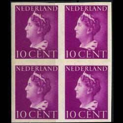 NETHERLANDS 1940 - Scott# 218A Queen Imperf.Block 10c NH