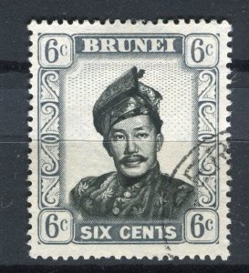 BRUNEI; 1952 early Sultan Omar issue fine used 6c. value