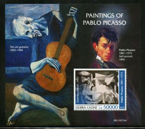 SIERRA LEONE  2019   PAINTINGS OF PABLO PICASSO   SOUVENIR SHEET MINT NH