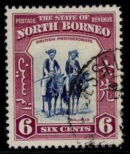 NORTH BORNEO GVI SG307, 6c deep blue & claret, FINE USED. Cat £21.