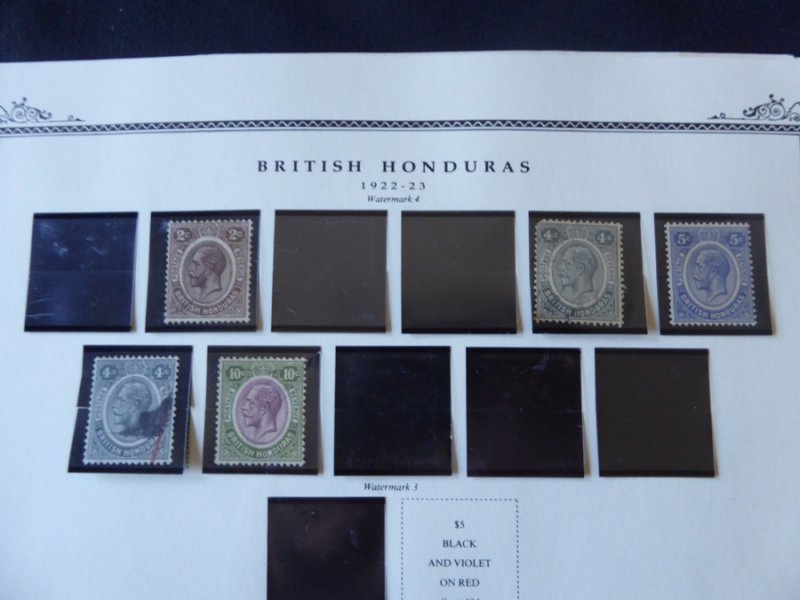 British Honduras 1888-1972 Stamp Collection on Album Pages