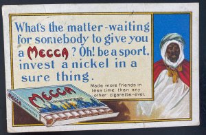 1918 Syracuse RPO USA Advertising Postcard Cover Mecca Cigarettes Tobacco
