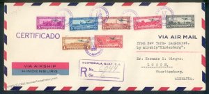 Guatemala 1936 Hindenburg Zeppelin 3rd North American Flight Mi43 Cover 111680