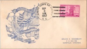 United States South Carolina Marine Corps Air Station 1957 4f-bar  DPO  Phila...