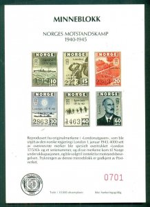 NORWAY 1940-5 MOTSTANDSKAMP, VF