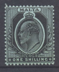 Malta Scott 40 - SG62, 1904 Edward VII 1/- MH*