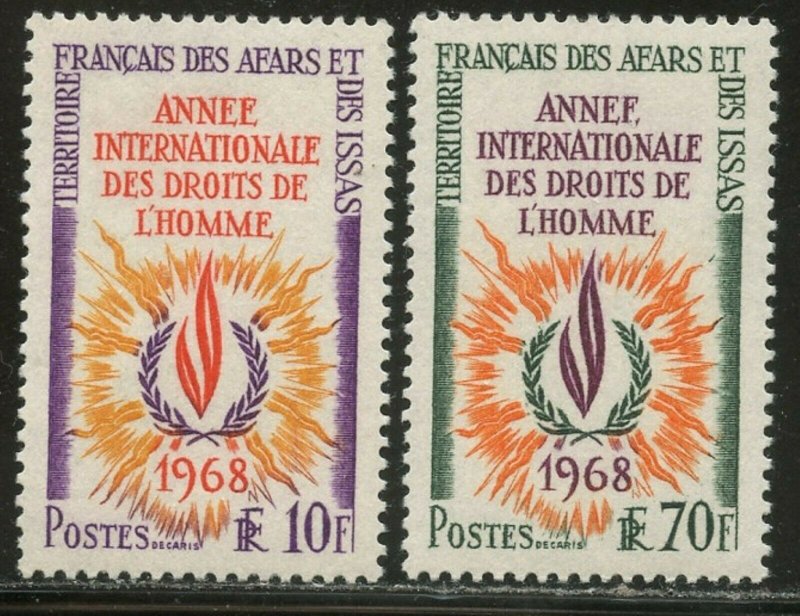 AFARS & ISSAS Sc#322-323 1968 Human Rights Year Complete OG Mint NH