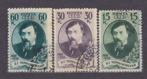 1939 USSR 729-731 used 50 years of death to the writer N.G. Chernyshevsky 4,50 €