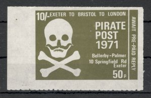 Great Britain - MNH POSTER STAMP, 50p - Pirate Post  1971