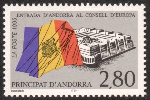 Andorra (French) #458  MNH - Andorra in Council of Europe (1995)