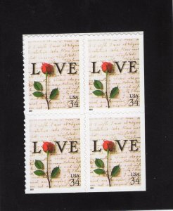 3497 LOVE, MNH blk/4