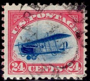 US Stamp #C3 24c Carmine Rose & Blue Jenny USED SCV $30